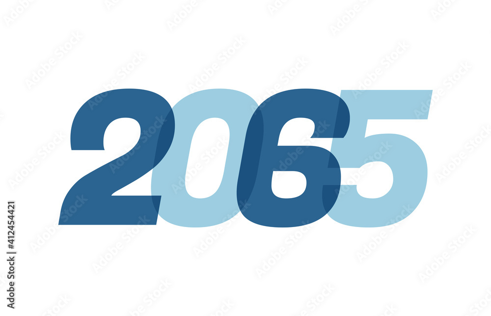 Happy New Year 2065 Text Design. 2065 Number logo design for Brochure design template, card, banner Isolated on white background. Vector illustration Happy New Year 2065 Text Design. 2065 Number logo design for Brochure design template, card, banner Isolated on white background. Vector illustration