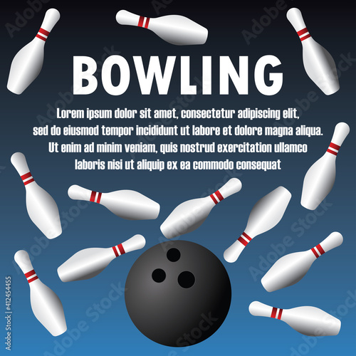 bowling banner for bowling tournament. vector illustration