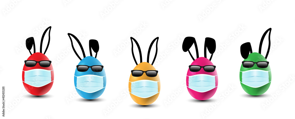 Easter Eggs with Face Mask