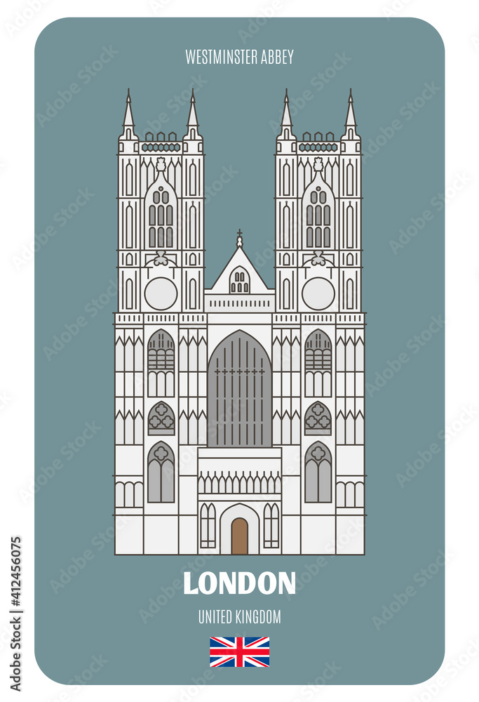 Westminster Abbey in London, UK. Architectural symbols of European cities