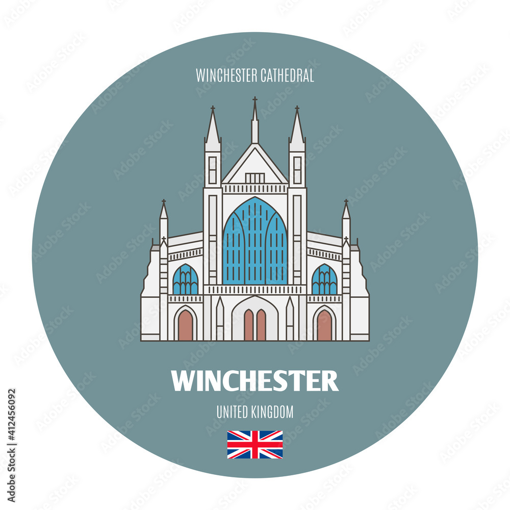 Winchester Cathedral, UK. Architectural symbols of European cities