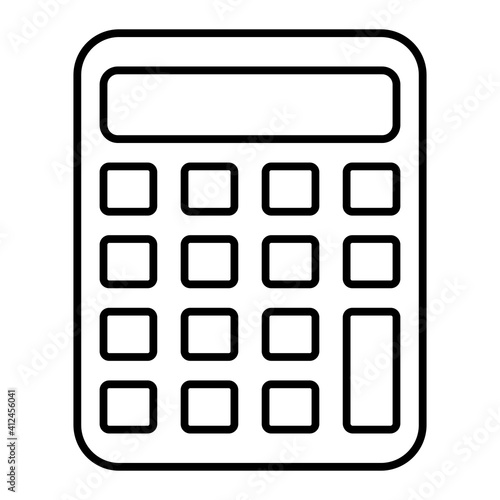 Vector Calculator Outline Icon Design