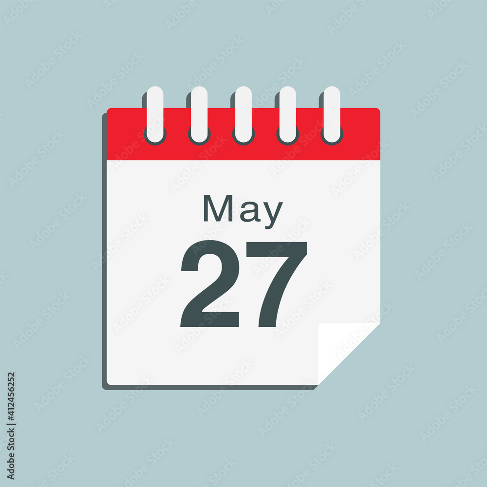 Icon day date 27 May, template calendar page Icon day date 27 May, template calendar page