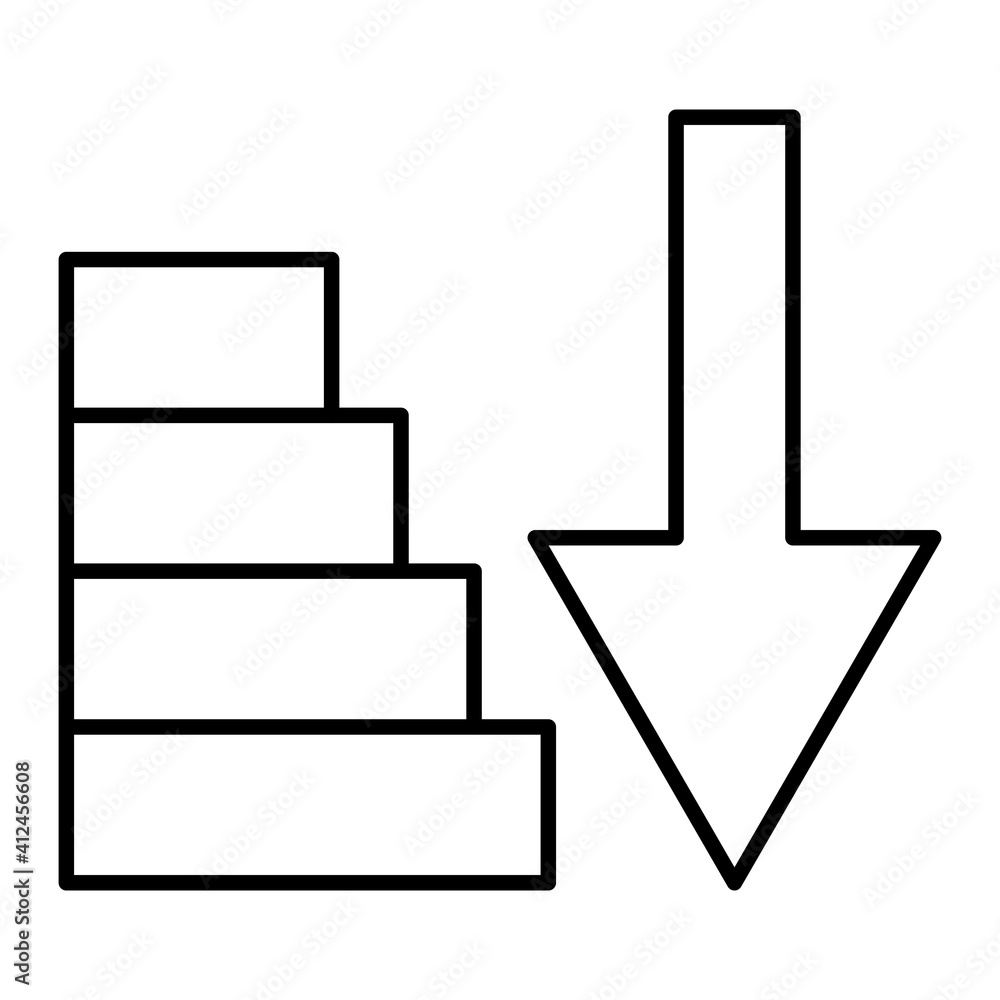 Vector Sort Down Outline Icon Design Vector Sort Down Outline Icon Design