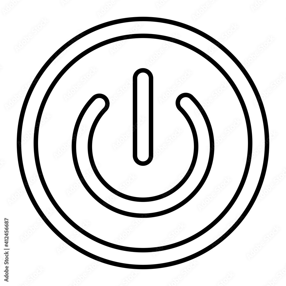 Vector Power button Outline Icon Design Vector Power button Outline Icon Design
