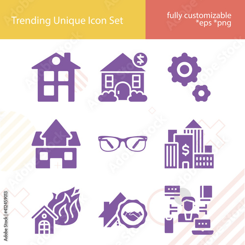 Simple set of genuine related filled icons.