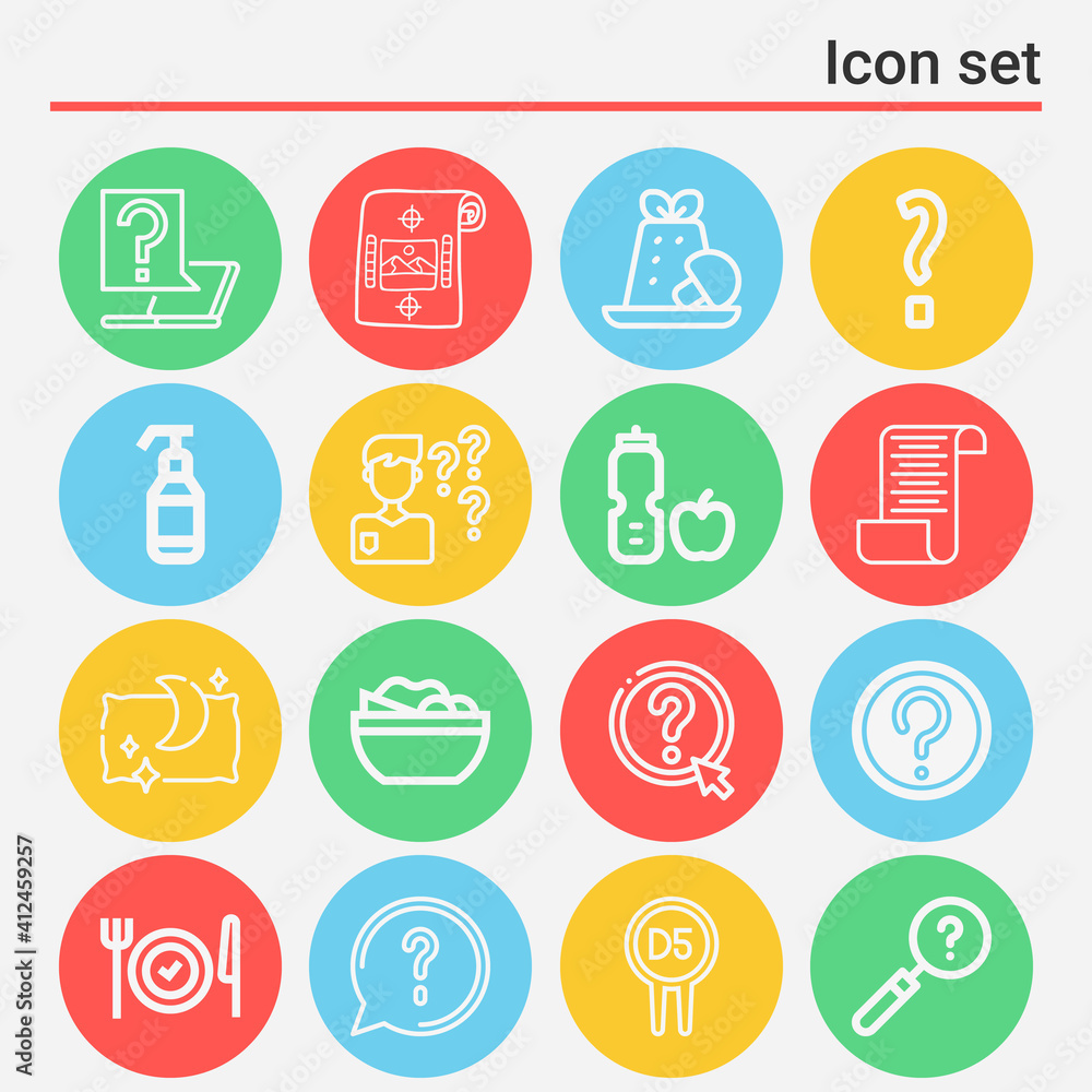 16 pack of scratch  lineal web icons set