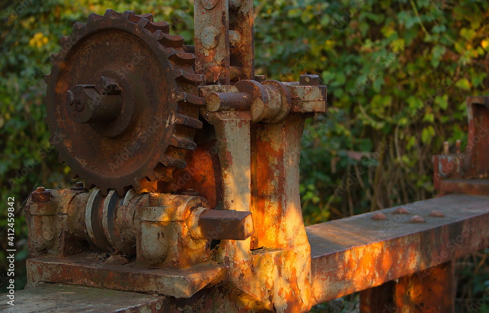 Gear wheels on a sluice in Austria, Europe
