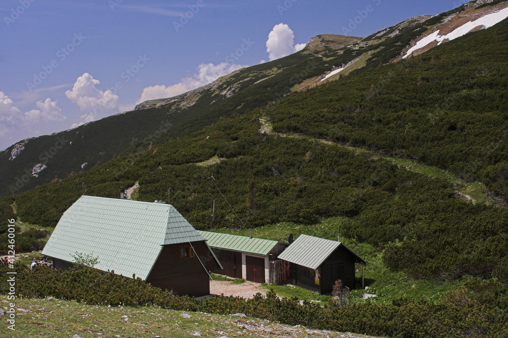 View of Neue Seehütte on the Rax in Lower Austria, Austria, Europe
