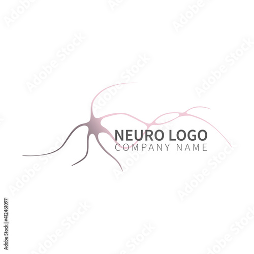 Abstract neuron logo design isolated on a white background.