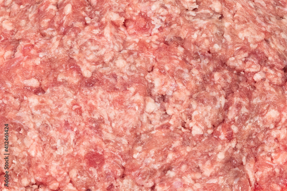 Raw minced meat texture background. Chopped meat background. fresh raw ground pork heap. Top view. Raw minced meat texture background. Chopped meat background. fresh raw ground pork heap. Top view.