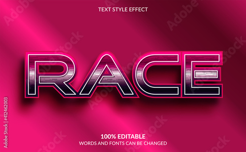 Editable Text Effect, Race Text Style