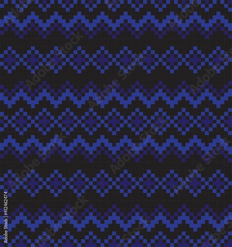 Blue Christmas Fair Isle Seamless Pattern Background