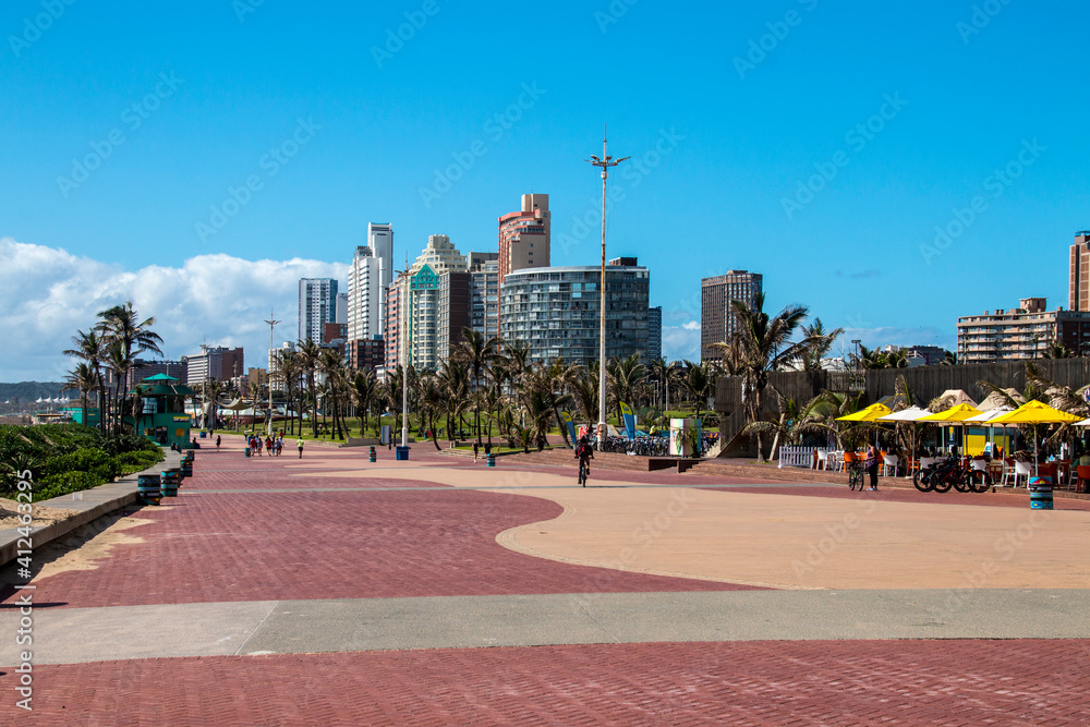 Paved Promenade Walkway at Durban's Golden Mile on Beachfront