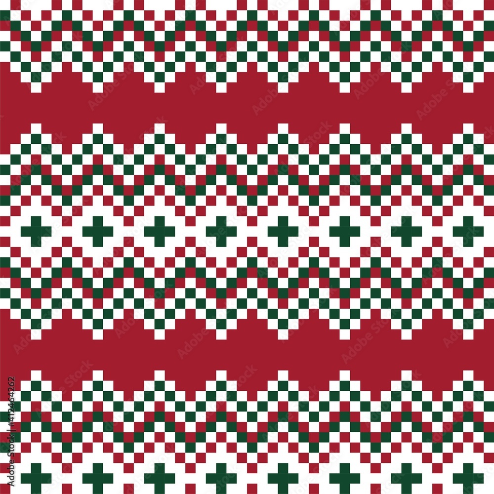 Christmas Fair Isle Seamless Pattern Background Christmas Fair Isle Seamless Pattern Background