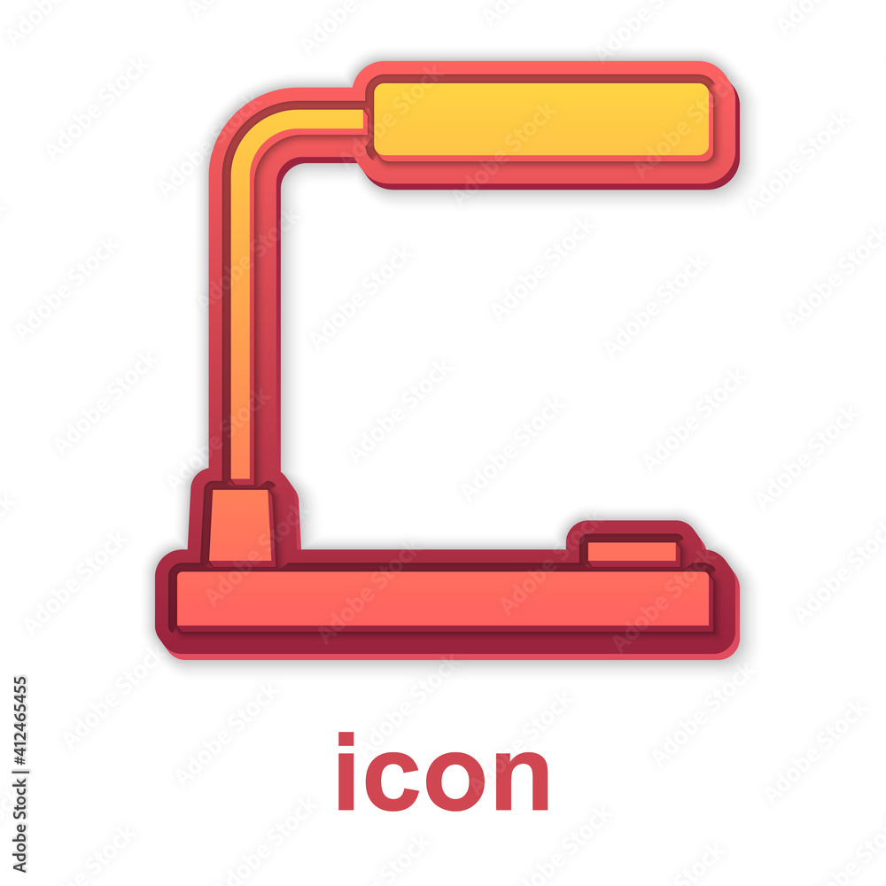 Gold Table lamp icon isolated on white background. Desk lamp. Vector. Gold Table lamp icon isolated on white background. Desk lamp. Vector.