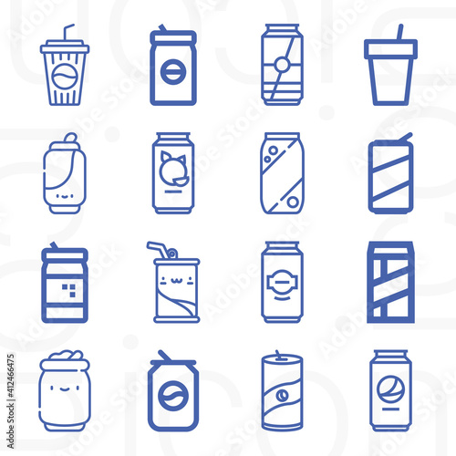 16 pack of sodium carbonate  lineal web icons set