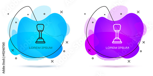 Line Gear shifter icon isolated on white background. Manual transmission icon. Abstract banner with liquid shapes. Vector.