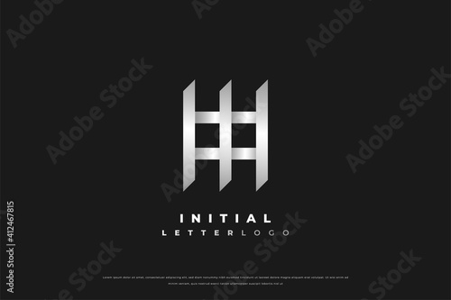 Abstract Initial Letter M Logo with Crown Concept in White Metallic Gradient Isolated on Dark Background