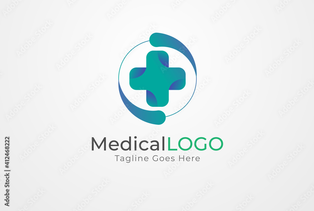 Medical Logo, green circular with medical cross logo inside, flat design logo template, vector illustration Medical Logo, green circular with medical cross logo inside, flat design logo template, vector illustration