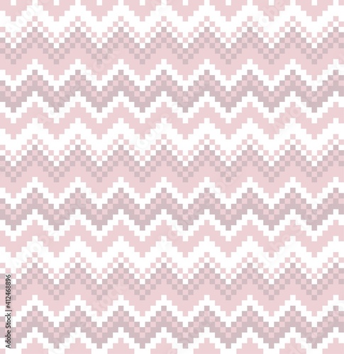 Pink Christmas Fair Isle Seamless Pattern Background