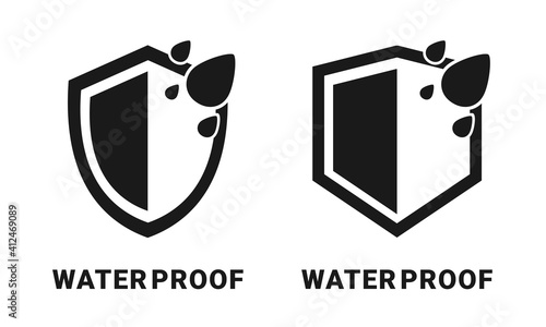 Waterproof icon. Shield with waterdrop. water protection icon. Illustration vector
