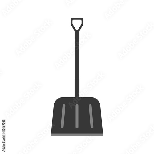 vector image of snow shovel on white isolate