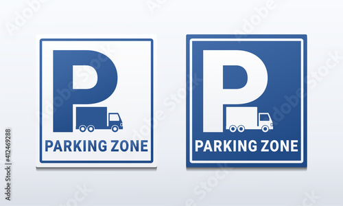 Set of car parking sign. Truck parking zone. Illustration vector