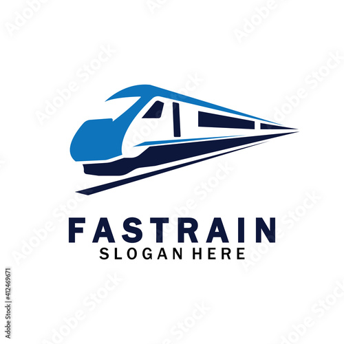 Train logo vector illustration design.fast train logo.High speed train illustration logo-vector illustration
