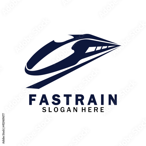 Train logo vector illustration design.fast train logo.High speed train illustration logo-vector illustration