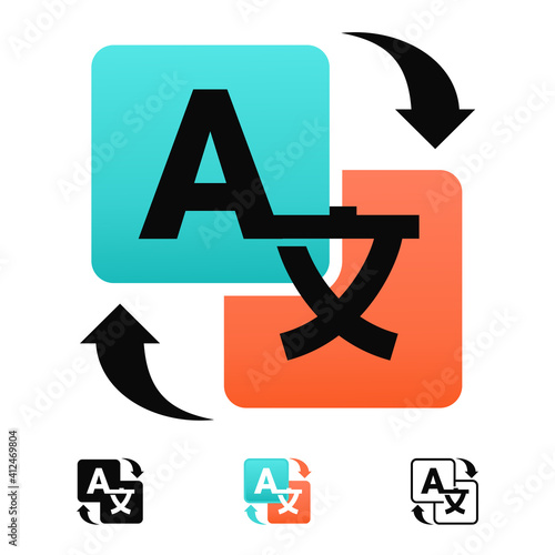 Set of translate icon. Language translation. Illustration vector