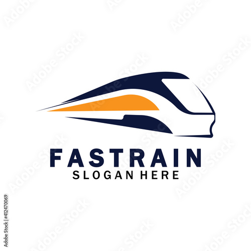 Train logo vector illustration design.fast train logo.High speed train illustration logo-vector illustration