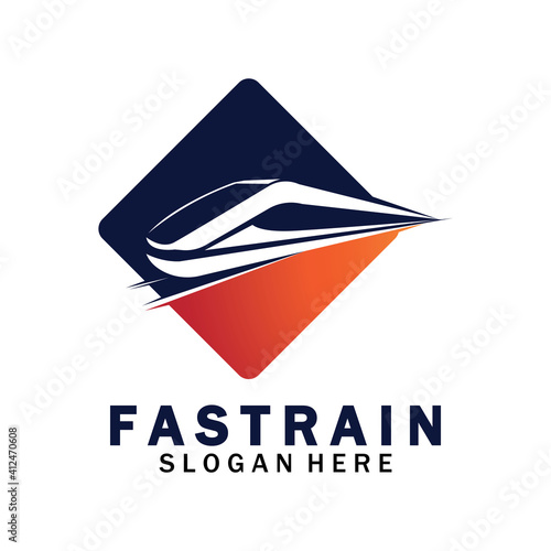 Train logo vector illustration design.fast train logo.High speed train illustration logo-vector illustration