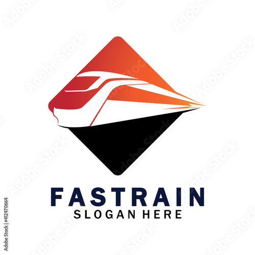 Train logo vector illustration design.fast train logo.High speed train illustration logo-vector illustration