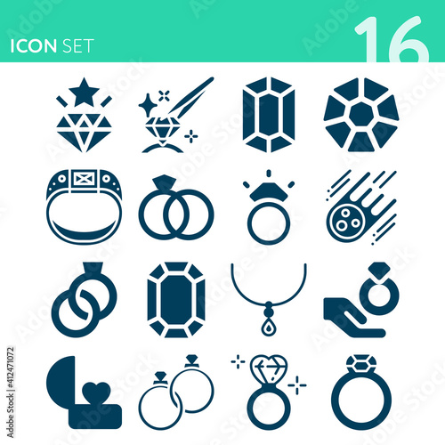 Simple set of 16 icons related to speech act