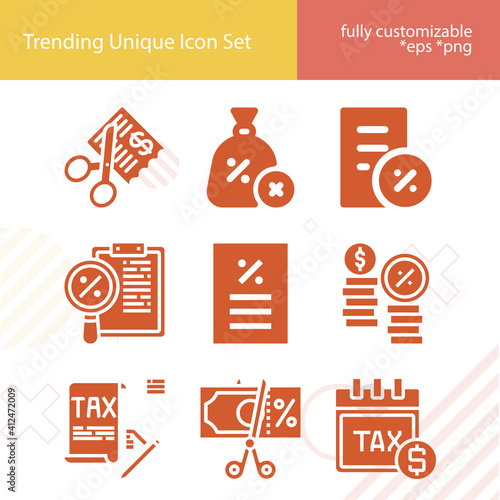 Simple set of revenue enhancement related filled icons.