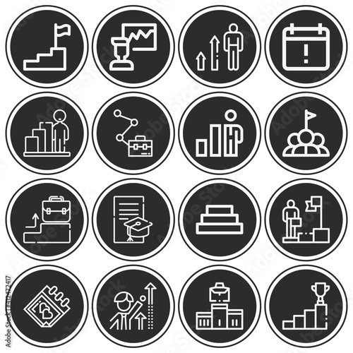 16 pack of tenure  lineal web icons set