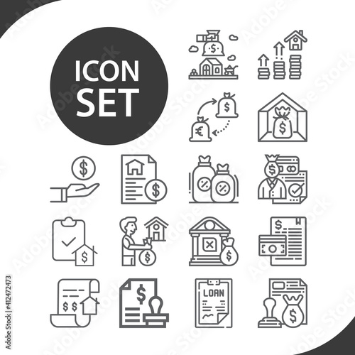 Simple set of rent out related lineal icons.