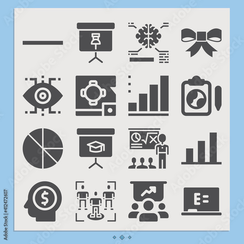 Simple set of planning related filled icons.