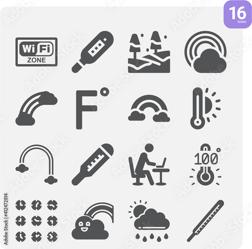 Simple set of climatic related filled icons.