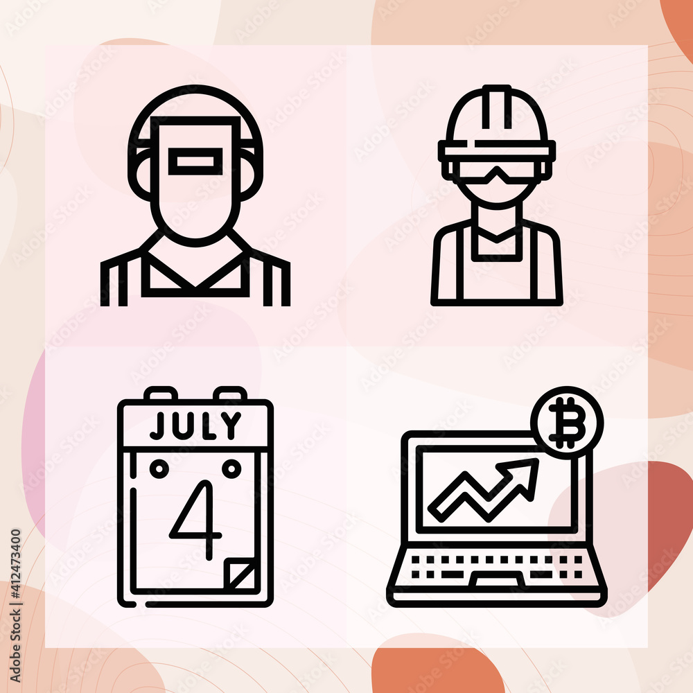 Simple set of independent related lineal icons Simple set of independent related lineal icons