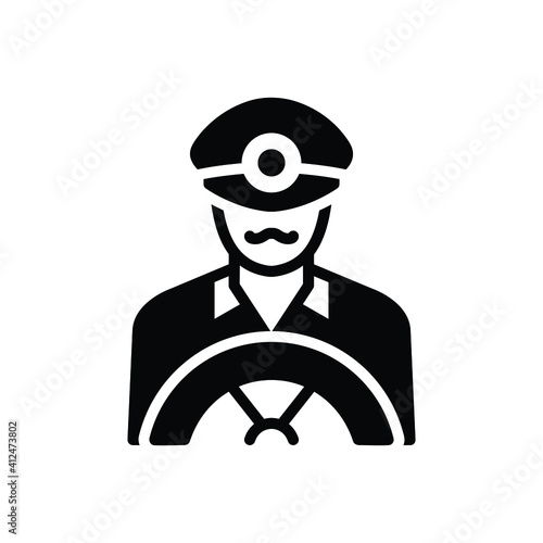 Black solid icon for driver