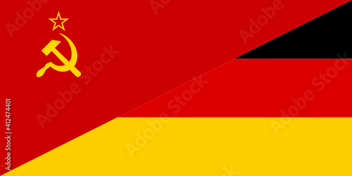 flag of soviet union and germany. proportion 1:2