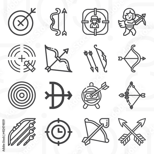 16 pack of adjectives  lineal web icons set