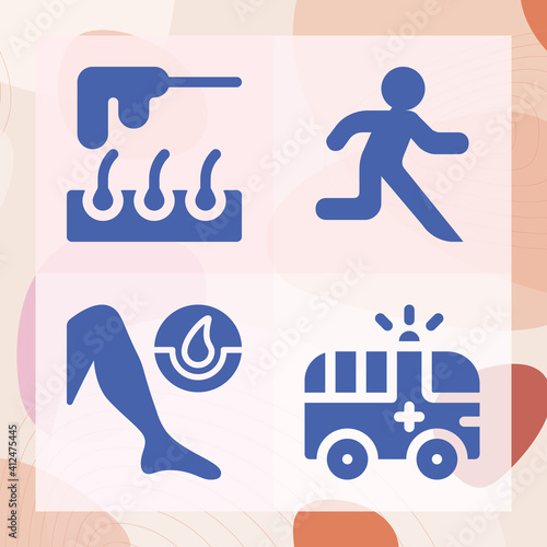 Simple set of evacuation related filled icons