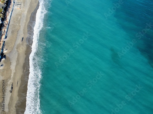 sea waves shot from above by the dji mini2 drone photo