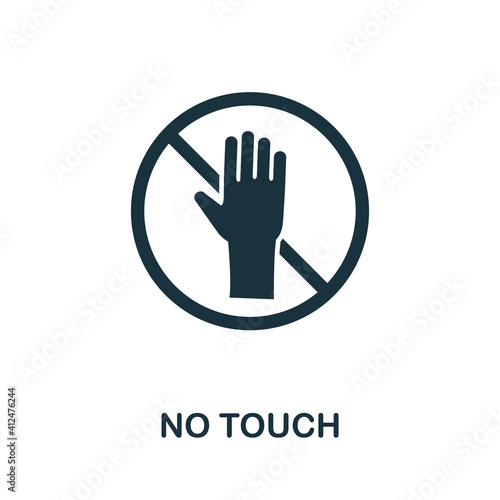 No Touch icon. Simple element from new normality collection. Filled monochrome No Touch icon for templates, infographics and banners