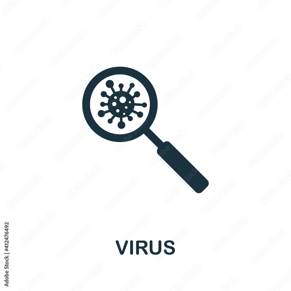 Virus icon. Simple element from new normality collection. Filled monochrome Virus icon for templates, infographics and banners Virus icon. Simple element from new normality collection. Filled monochrome Virus icon for templates, infographics and banners