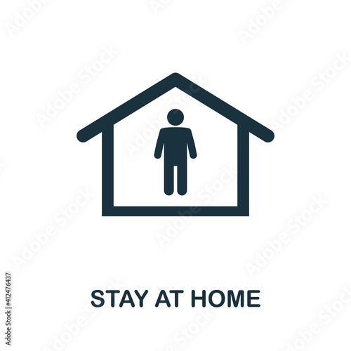 Stay At Home icon. Simple element from new normality collection. Filled monochrome Stay At Home icon for templates, infographics and banners