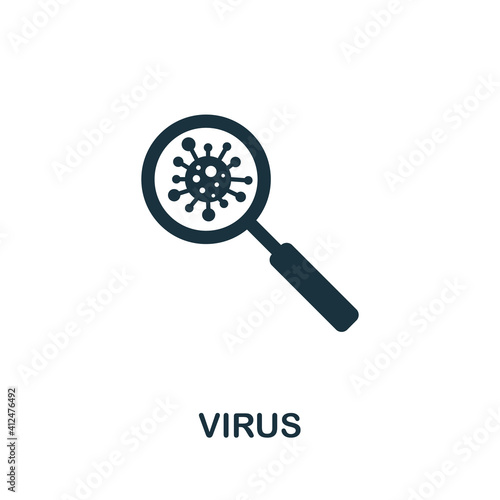Virus icon. Simple element from new normality collection. Filled monochrome Virus icon for templates, infographics and banners